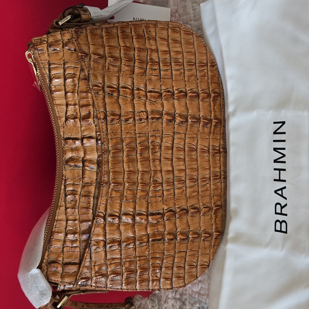 Brahmin Shayna Crossbody Bag In Luggage Brown Leontyne. NWT. RARE - Picture 4 of 12